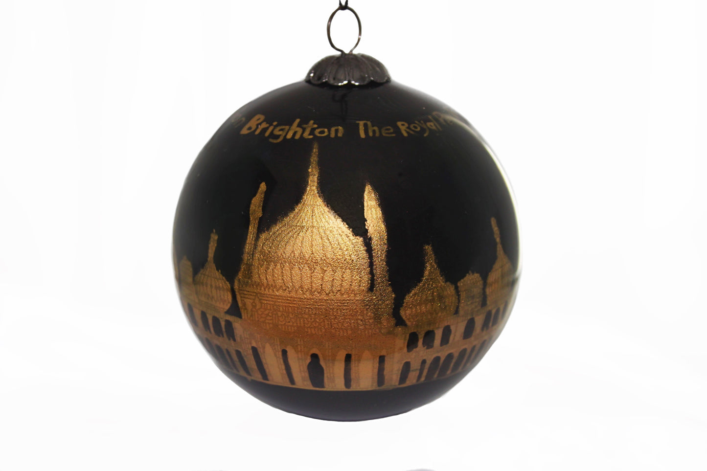 Black & Gold Royal Pavilion Glass Bauble 2025