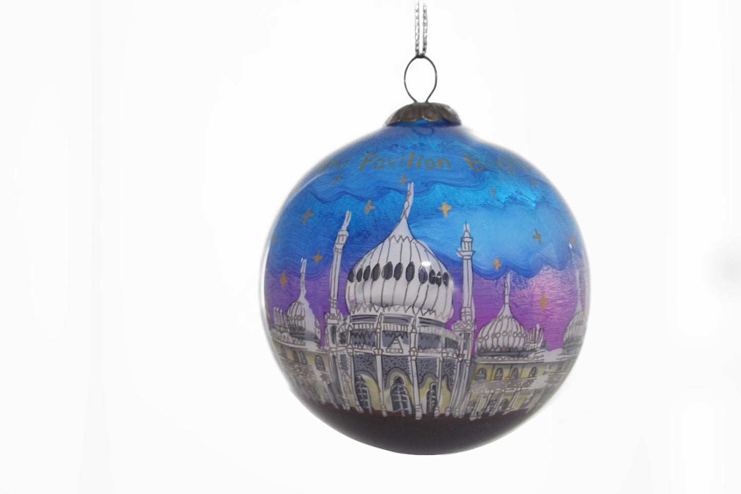 Blue & Purple Royal Pavilion Glass Bauble 2025