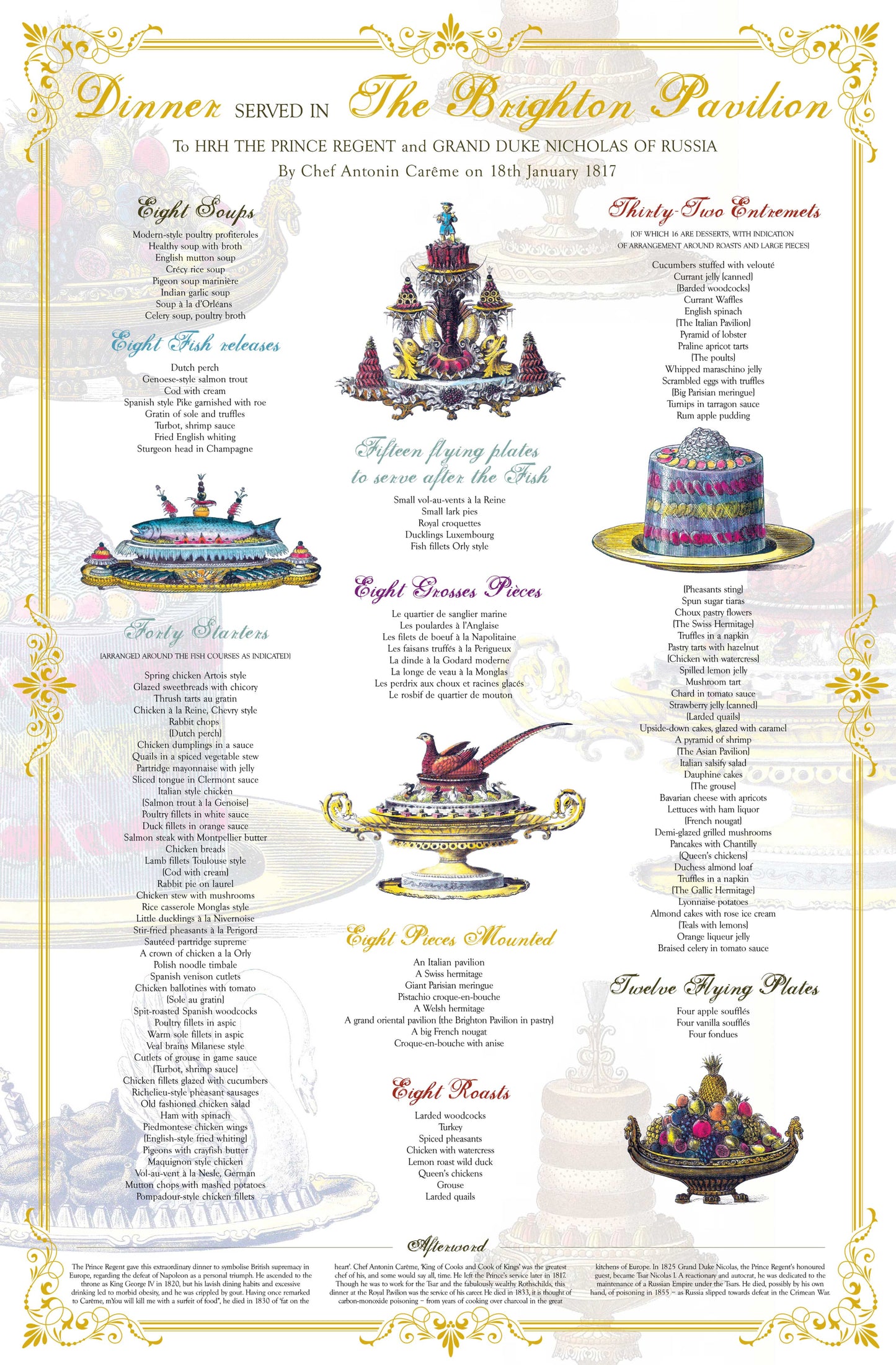 Tea Towel Carême's Menu