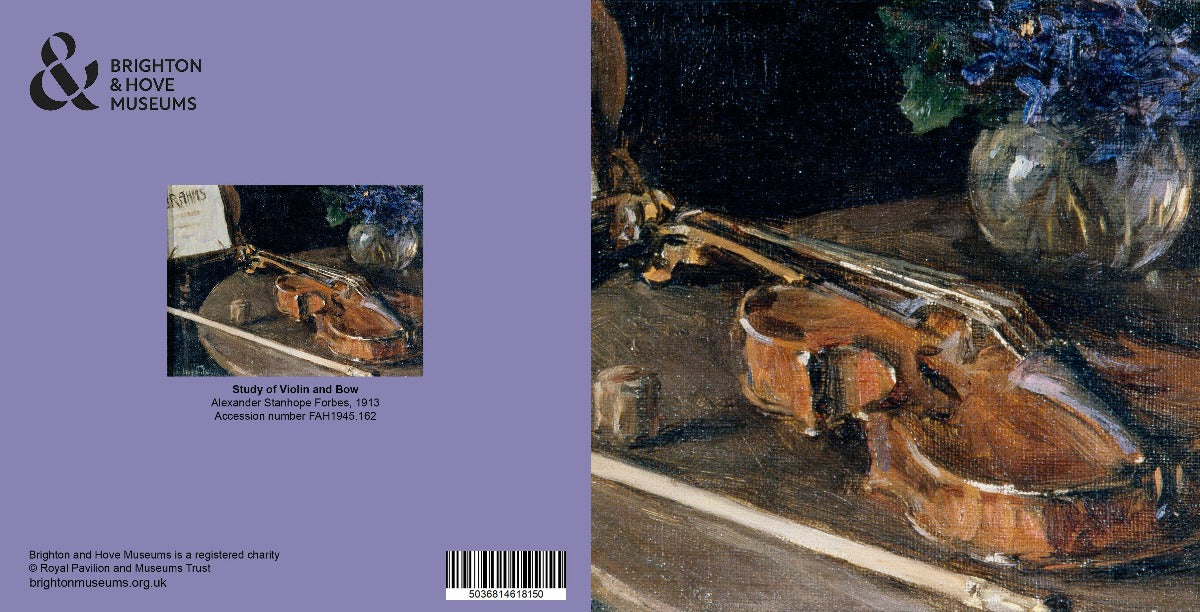 Greetings Card - Violin and Bow