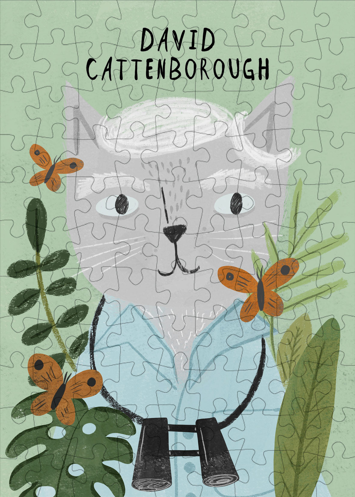 DAVID CATTENBOROUGH 99 PIECE MINI JIGSAW (HAPPILY PUZZLES)