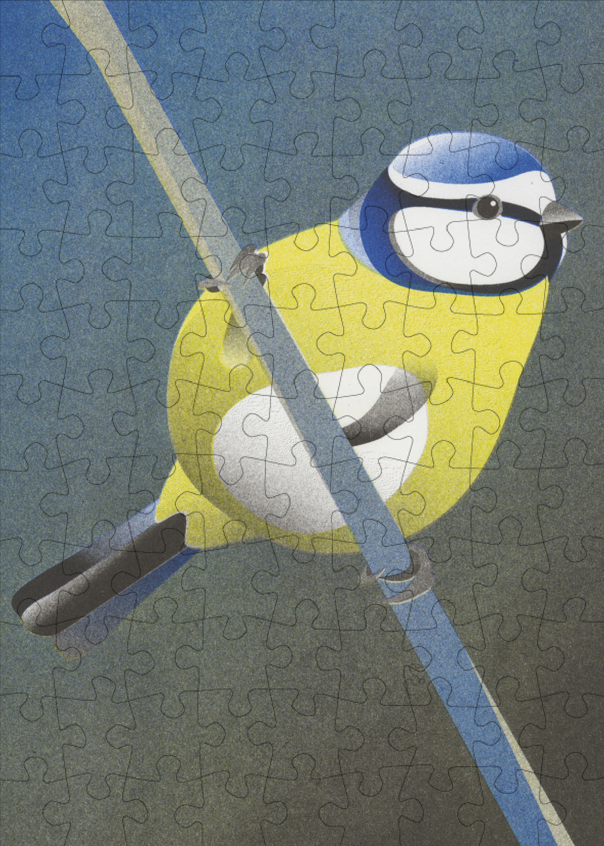 BLUE TIT 99 PIECE MINI JIGSAW PUZZLE (HAPPILY PUZZLES)