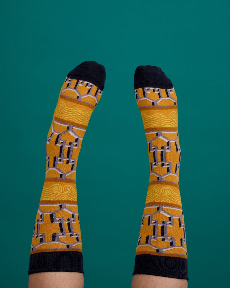 Royal Pavilion Yellow Bow Room Socks