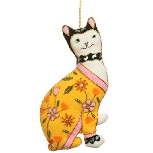 Yellow Galle Cat Hanging Decoration