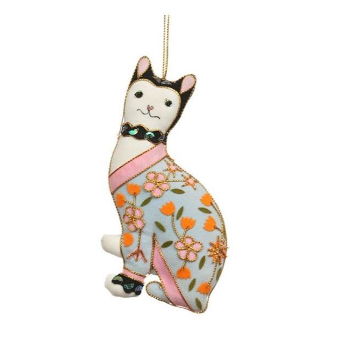 Blue Galle Cat Hanging Decoration