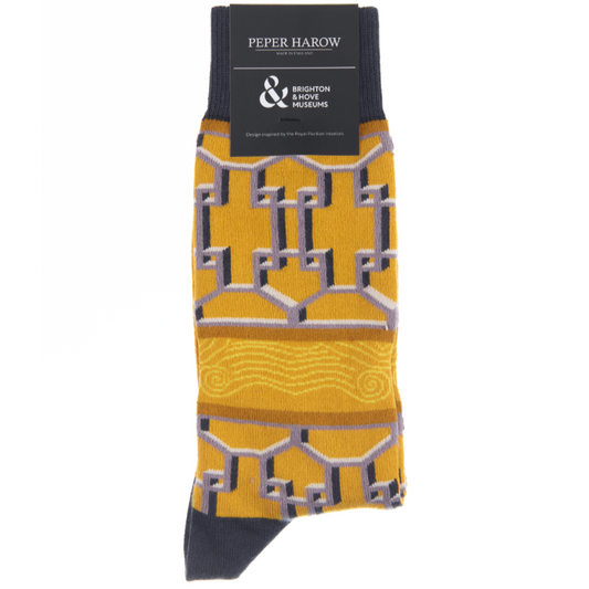 Royal Pavilion Yellow Bow Room Socks