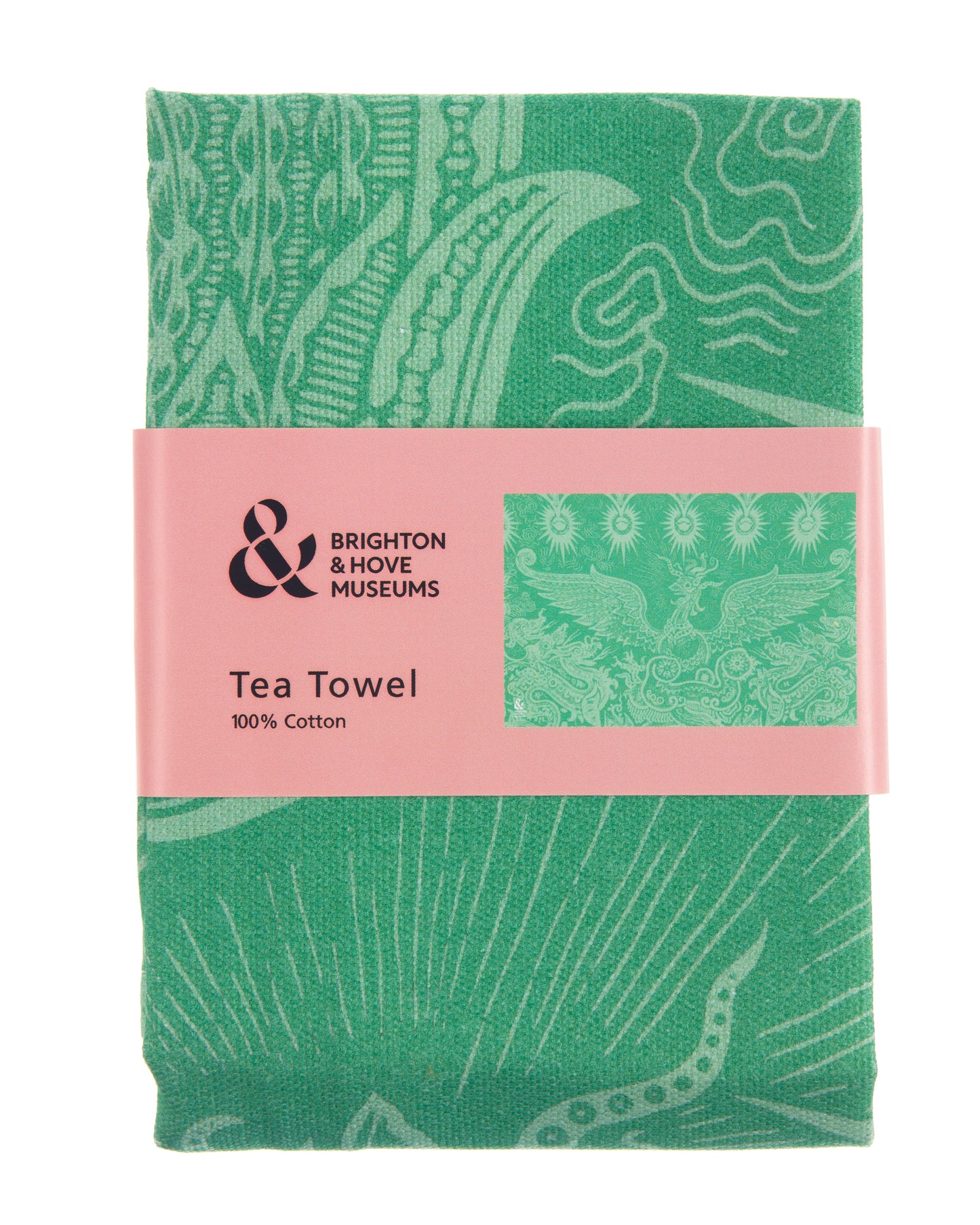 Tea Towel - Kings Apartment Dragon & Phoenix Wallpaper