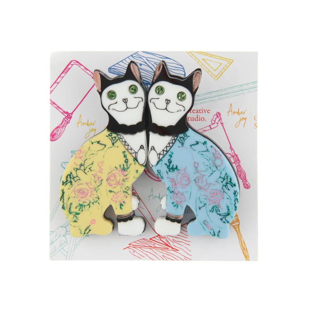 Pair of Galle Cats Pin