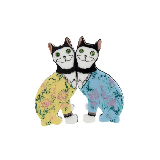 Pair of Galle Cats Pin