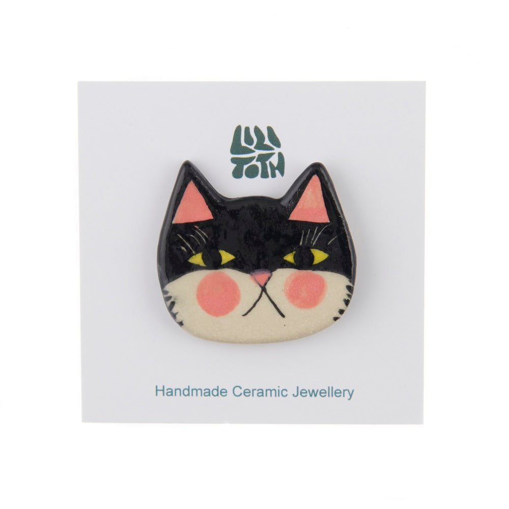 Ceramic Cat Pin Badge