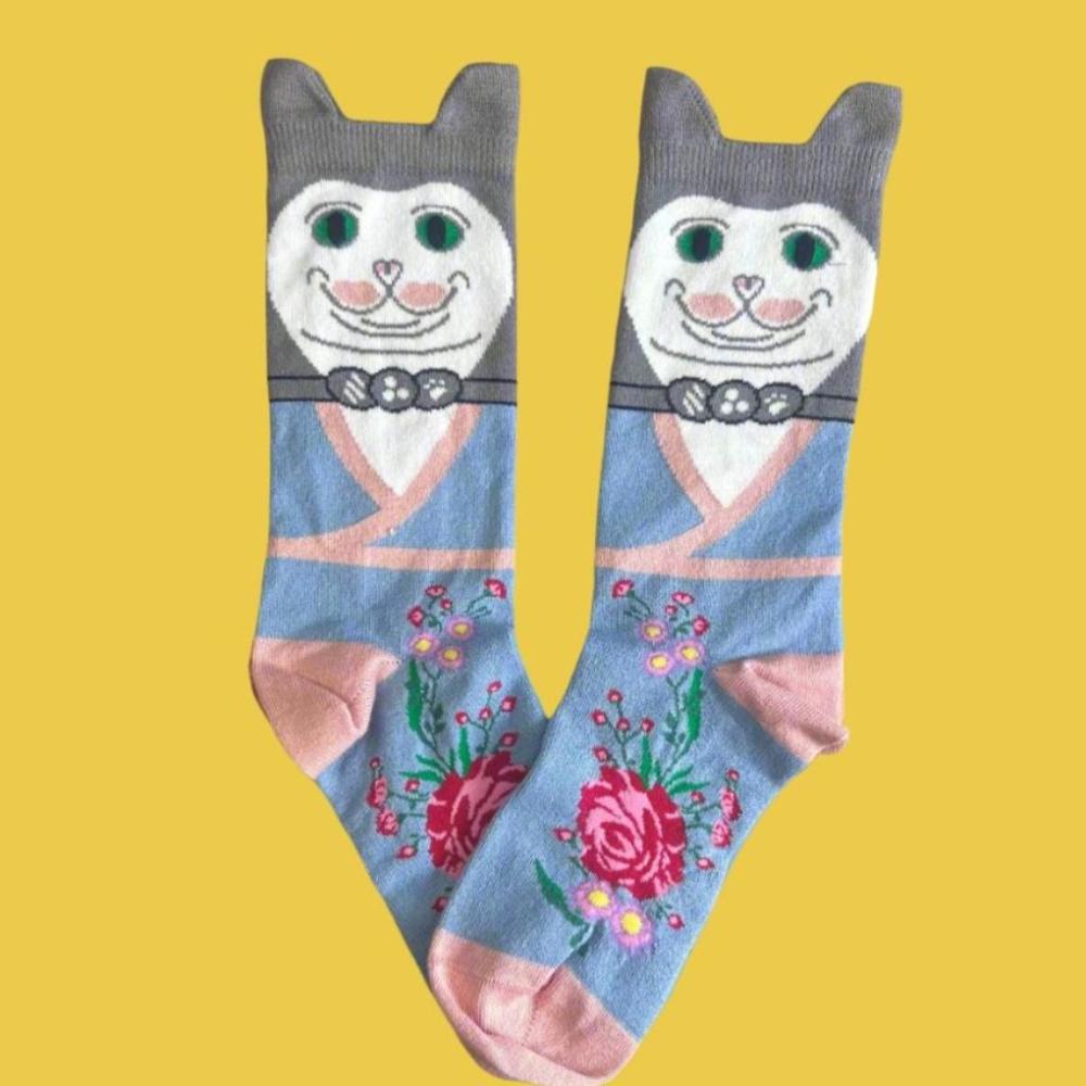 Blue Galle Cat Socks